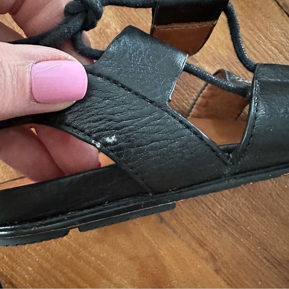 L’Amour Des Pieds Digbee Black Leather Lace-Up Gladiator Sandals Size 9 - Picture 9 of 15